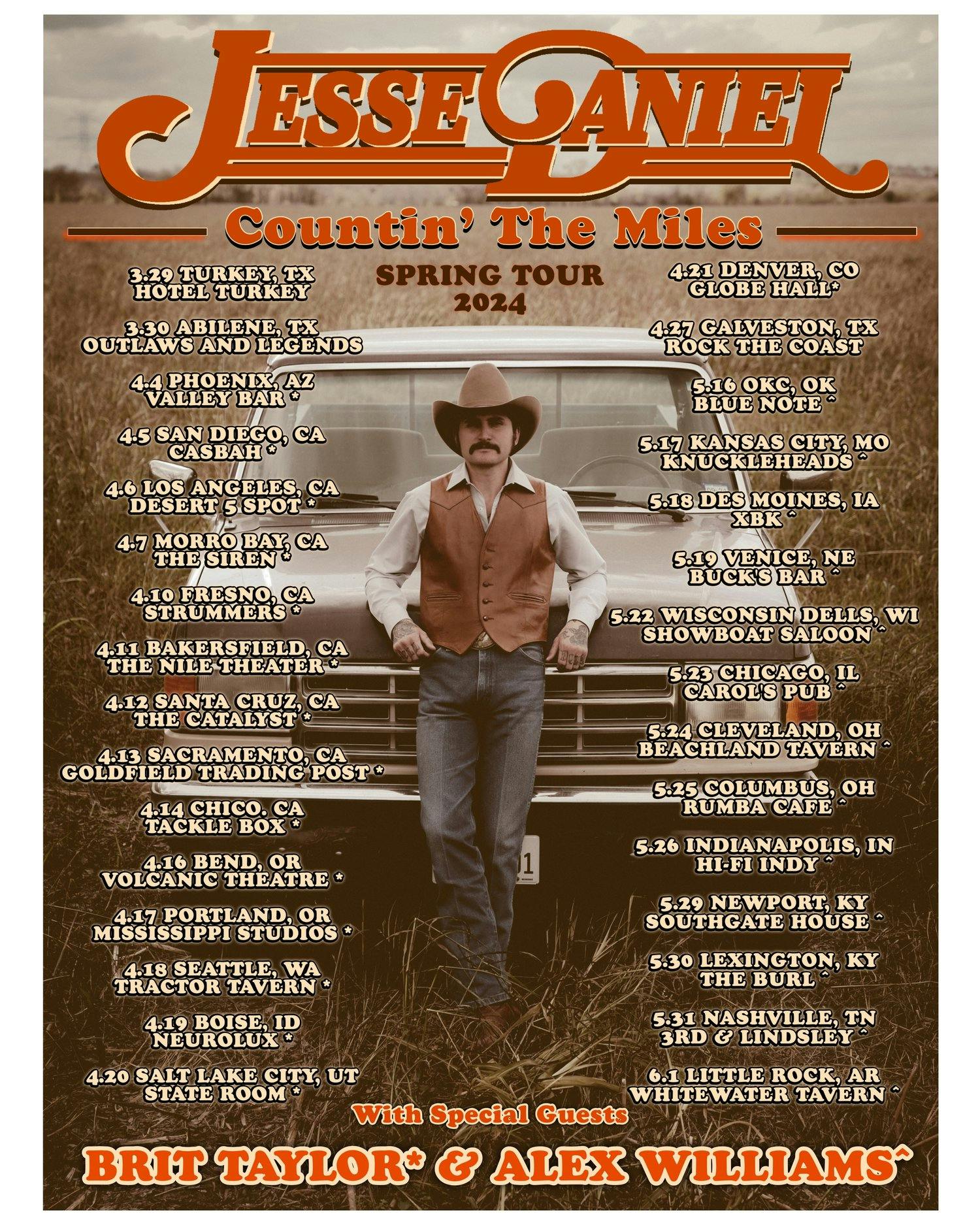 Jesse Daniel Spring 2024 Tour poster