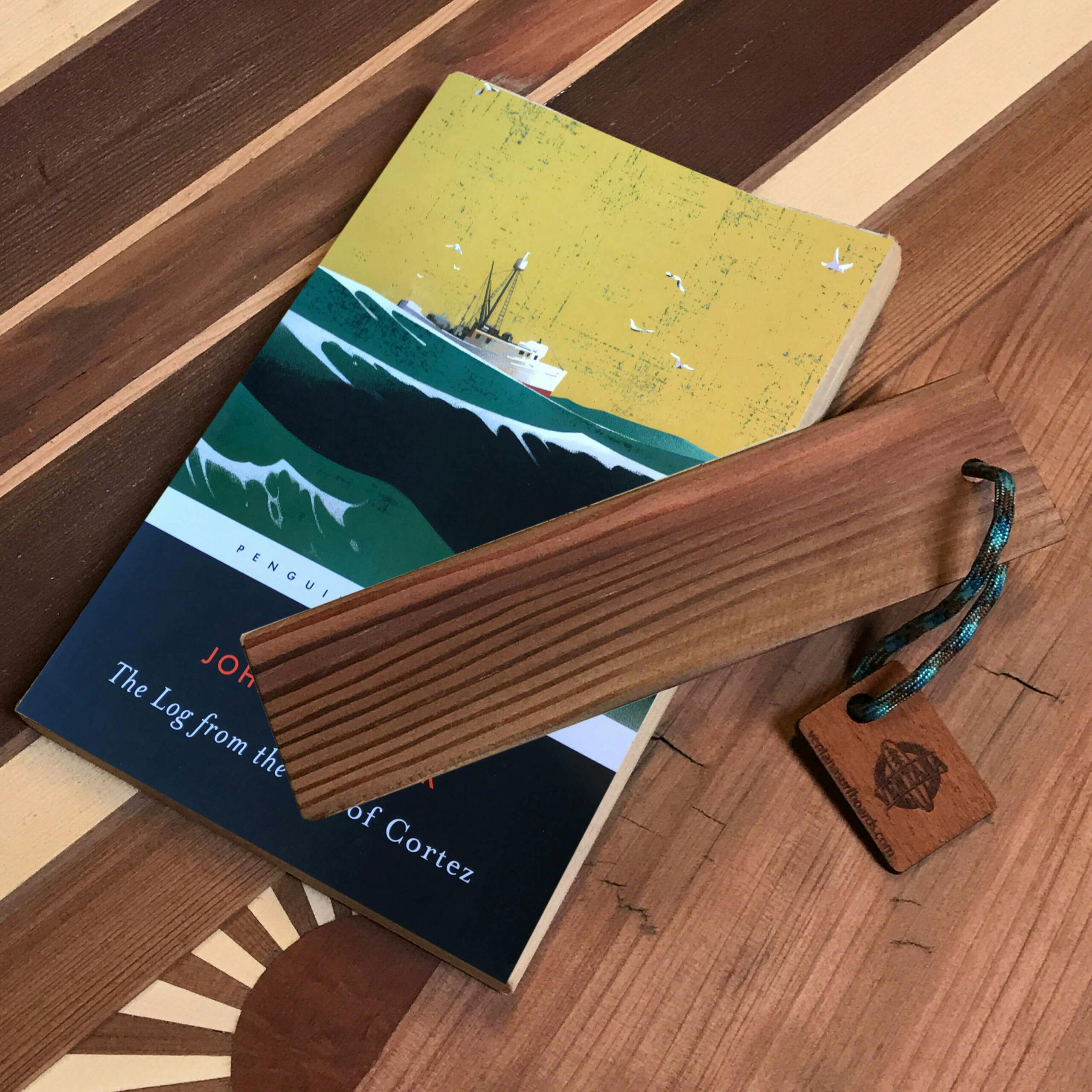 The Log from the Sea of Cortez book and a bookmark