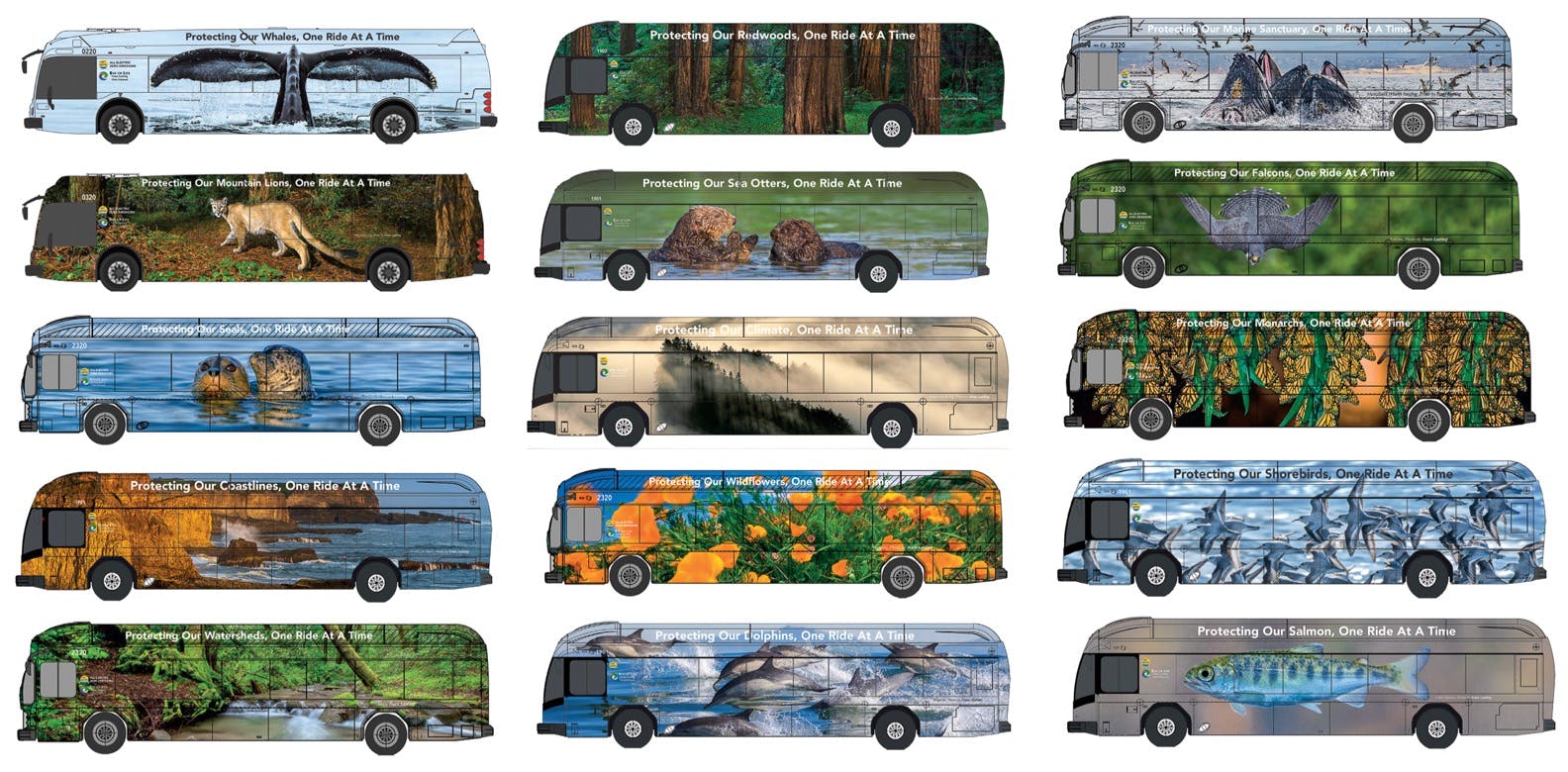 15 wallpaper designs for buses all with environmental themes