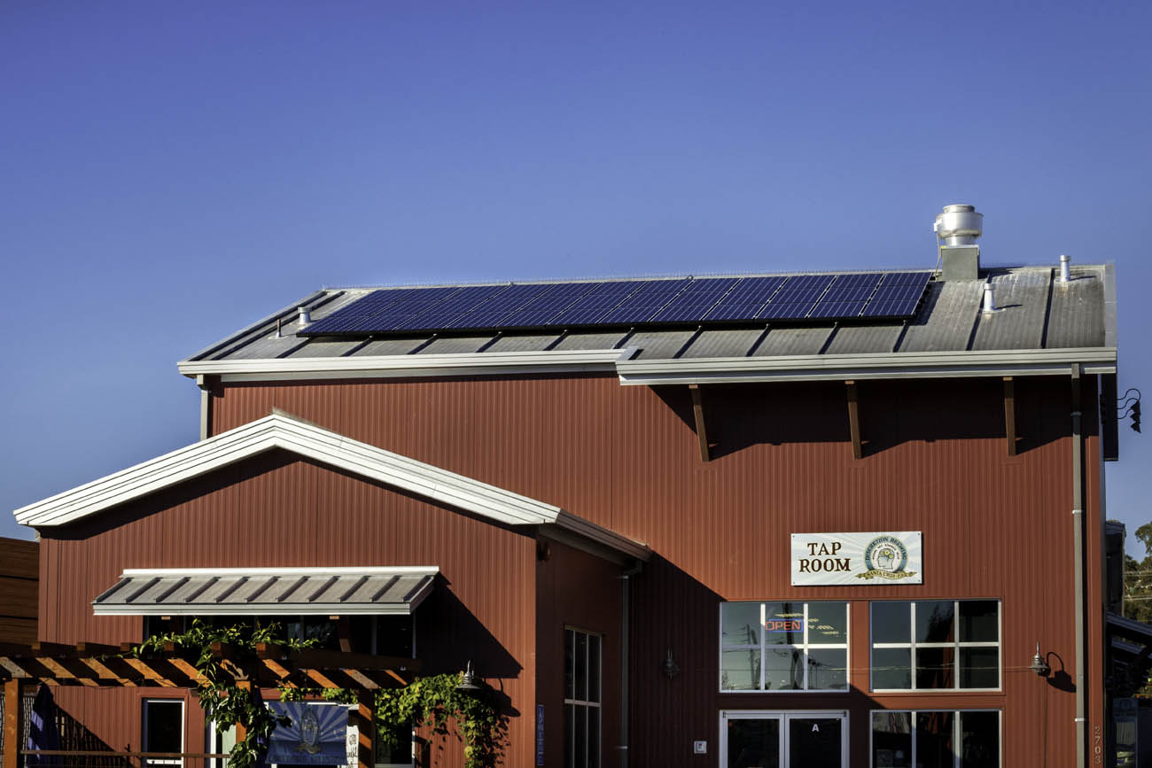 Outside view of Discretion Brewery and Tap Room in Santa Cruz, CA
